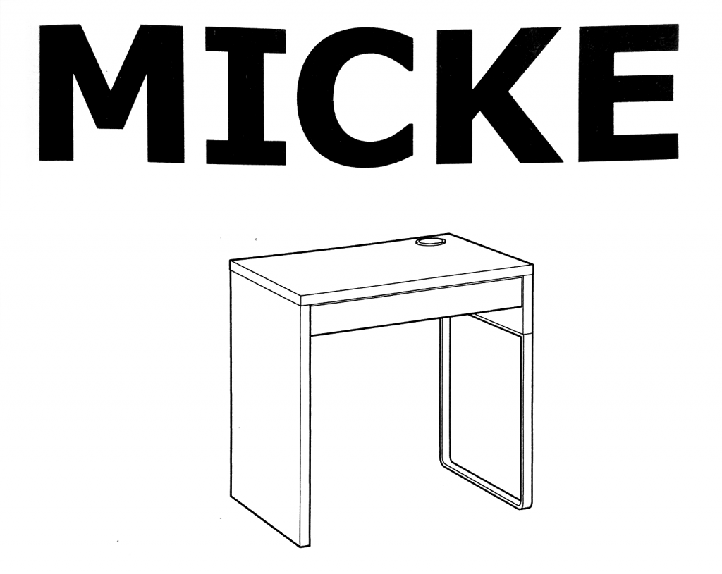 Okładka instrukcji montażu biurka Ikea Micke
